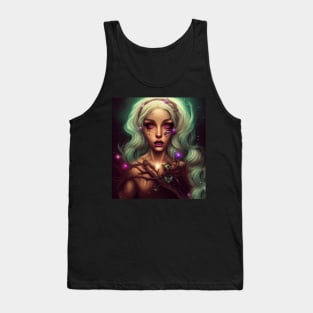 Women Wicca Art Witchy Artwork Beautiful Witch Girl 4 Tank Top
